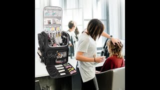 Hair Stylist Travel Makeup Backpack with Heat Insulation Full Layer [upl. by Kcirdled]