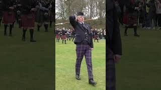 Drum Major Duncan Mcadonald leading the massed Highland Pipe Bands at Alness in April 2023 shorts [upl. by Yelyr]