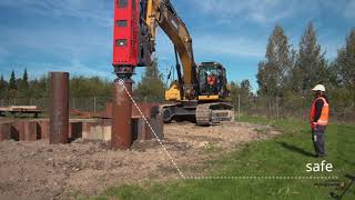 EXCAVATOR MOUNTED PILING HAMMERS [upl. by Anec722]