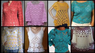 Most Beautiful amp Stylish Crochet Tunic TopBlouses Designs Ideas 2024 [upl. by Lessard]