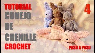 CONEJO TEJIDO  CHENILLE  CROCHET  TUTORIA PASO A PASO 2021  PARTE 4 [upl. by Zaragoza610]