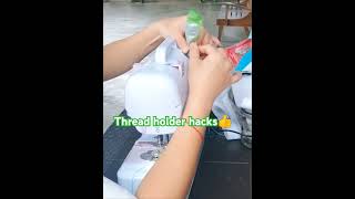 Thread holder tips for stringdiysewing diy sewingideas sewinghacks [upl. by Eslek]