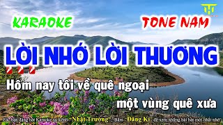 Karaoke Lời Nhớ Lời Thương Tone Nam  Nhạc Sống Mới Nhất  Nhật Trường TTG [upl. by Sup993]