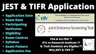 JEST amp TIFR Application  Full Information  Eligibility  Syllabus  Exam Pattern [upl. by Anerat376]