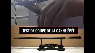 Canne épée japonaise en ébène Lame dissimulé test de coupe [upl. by Icat231]