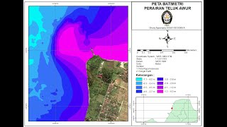 PETA BATIMETRI MENGGUNAKAN ARCGIS [upl. by Anairda851]