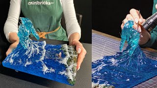 Minibricks Incredibly Complex Diorama of a WATER ELEMENTAL made from Epoxy Resin [upl. by Preciosa]