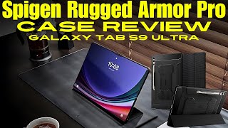 Spigen Rugged Armor Pro Case Review Galaxy Tab S9 Ultra The Best Cover Stand for the Samsung Tablet [upl. by Anayt]