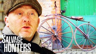 Drew Finds Incredibly Rare Boneshaker Bicycle In The Cycle Museum  Salvage Hunters [upl. by Kathlin165]