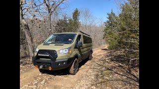 Ford Transit Quigley 4x4 at Kansas Rocks Rec Park KRRP [upl. by Drawyeh158]