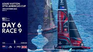 EPIC RACING🔥 Louis Vuitton 37th Americas Cup Race 9  Emirates Team New Zealand vs INEOS Britannia [upl. by Notsahc691]