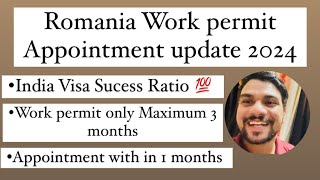 Romania Work permit 2024 Romania appointment 2024 romania Work permit appointment 2024 work visa [upl. by Solotsopa224]