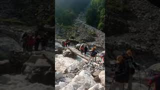 Crossing Pindar River at Dwali Epic Moments on Pindari Glacier Trek  Adventure Trekking In india [upl. by Cacia]