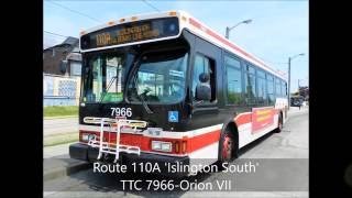 TTC Orion VII 7966 on route 110A Islington South [upl. by Jorie335]