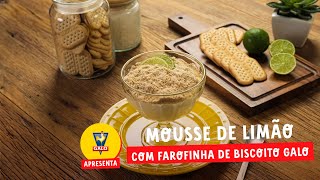 Receita de Mousse de Limão com Farofinha de Biscoito Galo [upl. by Monagan]