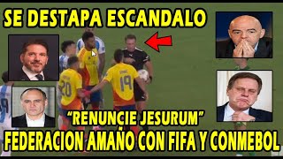 REACCIONO A CONMEBOL Y FIFA SILENCIA A RAMON JESURUN POR ROBO A COLOMBIA [upl. by Ellenej]