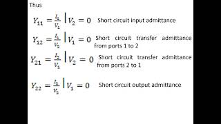 Admittance parameters of two port network Lecture [upl. by Retnyw]