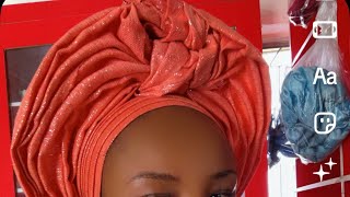 Watch how I achieved this auto gele headwraptutorial ankaraheadwrap beauty [upl. by Einohpets]