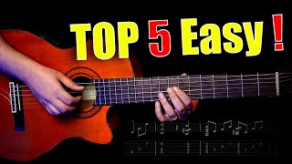 Top 5 Easiest Guitar Songs with Guitar Tab  Perfect for Beginners [upl. by Terle]