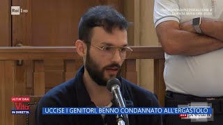 Uccise i genitori Benno condannato allergastolo  La Vita in diretta  30102023 [upl. by Rayford]