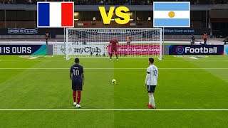 FRANCE vs ARGENTINA  Penalty Shootout  Olympic Games PARIS 2024 Quarter Final  PES Gameplay [upl. by Nnylodnewg]