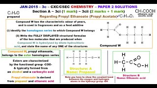 CSECCHEMP2s004  JAN2015  3c  Regarding Propyl Ethanoate Propyl Acetate [upl. by Galanti391]