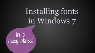 How to Install a Font Using Windows 7 [upl. by Washburn]