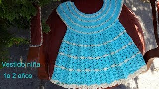 VESTIDO BEBE a CROCHET GANCHILLO rapido y muy facil TUTORIAL PASO A PASO [upl. by Macknair]