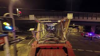 Veloway Cycleway Stage D installation of steel spans [upl. by Araiet]