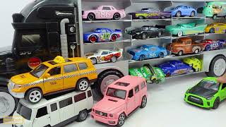 Mini cars are loaded onto luxury transport vehicles ambulances buses cartoon cars supercars [upl. by Ecinuahs]