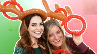 TRYING THE REINDEER TOSS GAME w iJustine [upl. by Adihsar581]