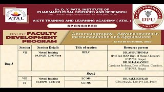 Day 3 AICTE ATAL FDP on CHROMATOGRAPHYADVANCEMENTS IN INSTRUMENTATION AND APPLICATIONS [upl. by Eemiaj]