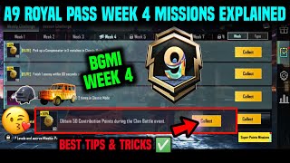 BGMI WEEK 4 MISSIONS  A9 WEEK 4 MISSION  WEEK 4 MISSION BGMI  A9 RP MISSION WEEK 4 EXPLAINED [upl. by Leiram]