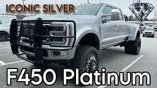 ICONIC Silver 2024 Ford F450 Platinum 56” Kelderman Air Ride LIFTEDReserve Edition [upl. by Otrebogad]