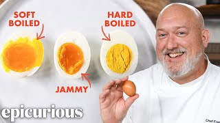 The Secret to Perfect Boiled Eggs Soft Jammy Hard  Epicurious 101 [upl. by Idnew]