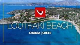 Loutraki Beach Chania Crete Greece  View From Above  4K DJI Phantom 4 Pro Drone Video [upl. by Thayne]