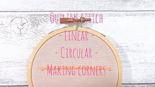 Outline Stitch Linear Circular Corners [upl. by Yenettirb]