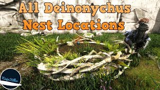 All Deinonychus egg and Nest Spawn locations In Valguero Ark Survival Evolved [upl. by Aisats]