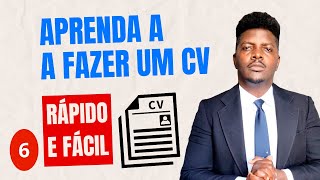 Faça um CURRÍCULO  Aula Prática CV ATS Aprovado 6 [upl. by Adriel]