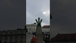 Dragon Bridge and Central Market Ljubljana Slovenia 🇸🇮  Market travelbridgedragon [upl. by Kain770]