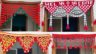 pinkikiduniyatoran designDiwali decoration ideawoolen door hanging toranmain door decoration [upl. by Frasch]