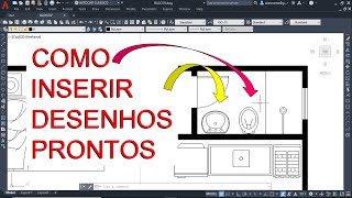 Forma simples de como inserir blocos no AutoCad [upl. by Kjersti]