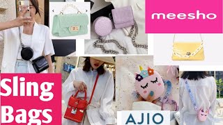 💝 Bags  Sling Bags Haul  Meesho  Ajio  Be Real And Graceful 💝 [upl. by Neras285]