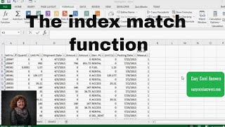 How to use the index match function in Excel [upl. by Anabella]