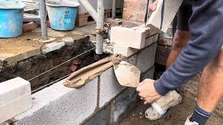 bricklaying builder bricklayer construction laying bricks [upl. by Iruj]