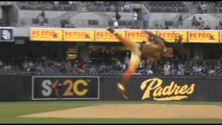 Cirque du Soleil performer gets nutty with Padres first pitch [upl. by Tyson]