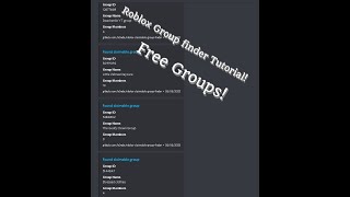 Roblox Group Finder Tutorial [upl. by Nylknarf]