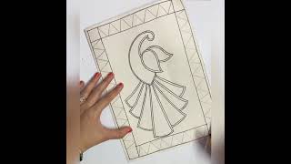 Madhubani painting for Beginners  How to make Madhubani painting  peacock [upl. by Gussi]