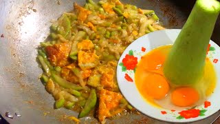 Fried Cucuzza Squash with Eggs Recipe For Breakfast [upl. by Nyla]