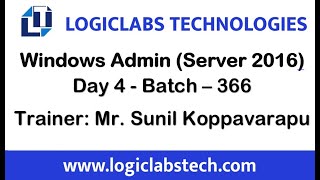 Windows Admin Server 2016 Day 4 Batch  366 [upl. by Almita]